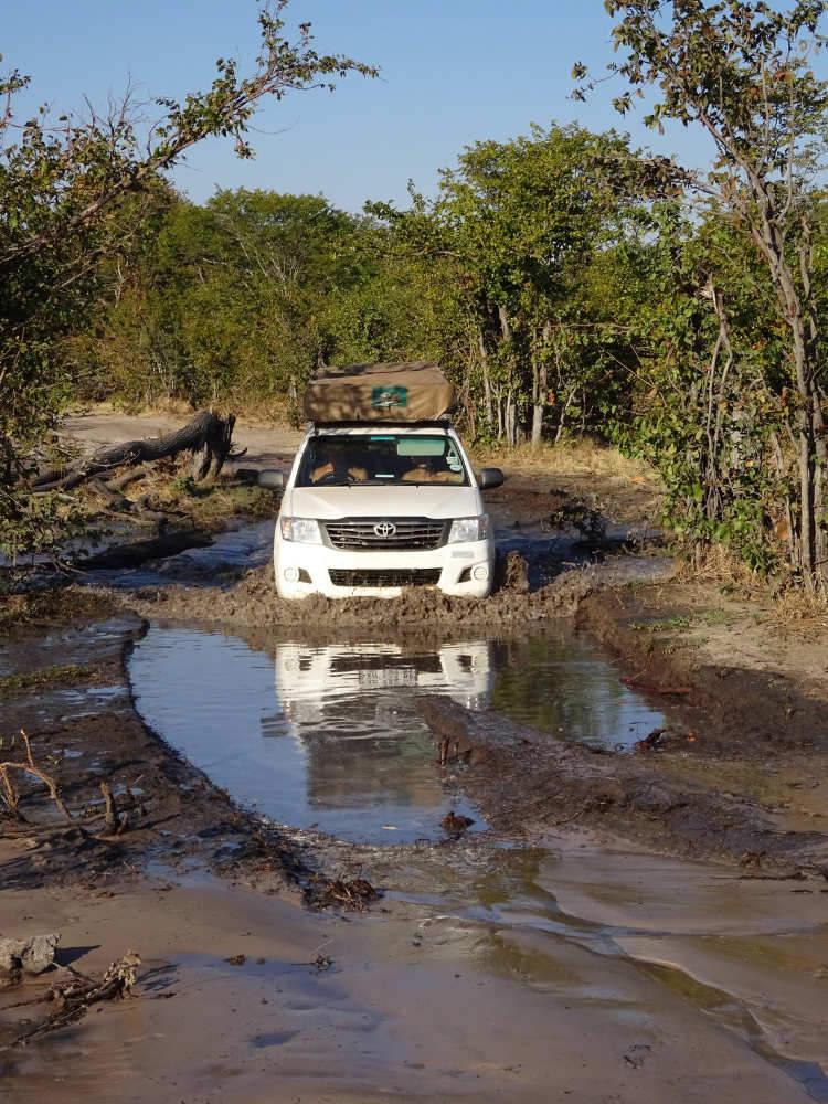 south africa 4x4 hire botswana delta crossing with toyota hilux 4x4